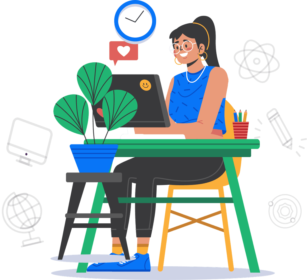 Girl Working on Laptop